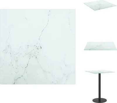 Obrázek produktu pro vidaXL Stolová deska bílá 30x30 cm 6 mm tvrzené sklo ve vzhledu mramoru - Stolové desky