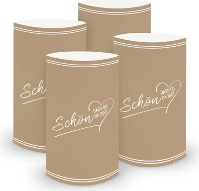 Produktbild von ITENGA 6x Windlichter Schön dass du da bist V2 latte macchiato