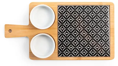 Image de Planche à découper H&h en bambou Apéritif avec tasses cm 17x32