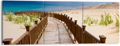 Produktbild von Bild auf Leinwand - Leinwandbild - Ozean Strand Sand Ufer - 150x50cm - Wand Bild - Wanddeko - Leinwanddruck - Bilder - Kunstdruck - Wanddekoration - Leinwand bilder - Wandkunst - CA150x50-2544