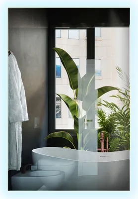 Obrázek produktu pro Obdélníkové zrcadlo LED - Nástěnné zrcadlo do obývacího pokoje Boho - Studená bílá 6500K - 60x40cm