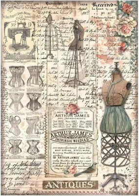 Obrázok produktu pre Ryžový papier na dekupáž A4 - Stamperia - Brocante starožitnosti