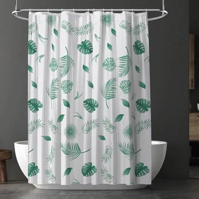 Produktbild von Ibenzoa® Duschvorhang 180 x 180 cm – wasserdicht, schimmelhemmend & schnelltrocknend, halbtransparent, inkl. 12 Ringe, waschbar 40°C