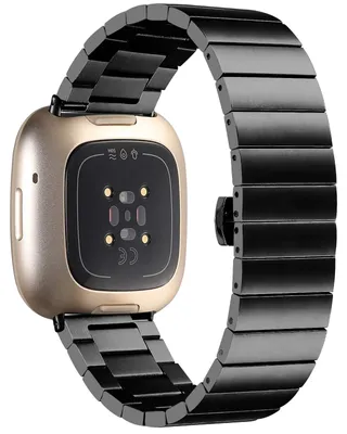 Produktbild von By Qubix passend für Fitbit Versa 3/4 & Sense 1/2 Metall-Gliederarmband - Schwarz