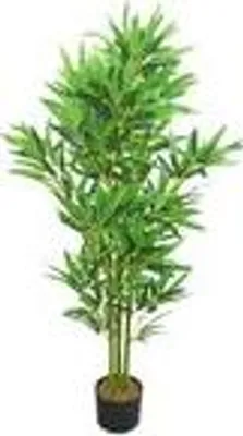 Produktbild von Bambus Bambus-Strauch Kunstpflanze Kunstbaum Bambusbaum Baum Künstliche Pflanze Bamboo Künstlich Echtholzstamm Innendekoration Deko 120 cm Decovego
