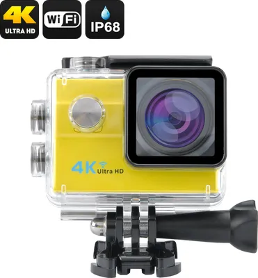 Zdjęcie produktu dla Wodoodporna kamera sportowa Wi-Fi 4K (żółta)