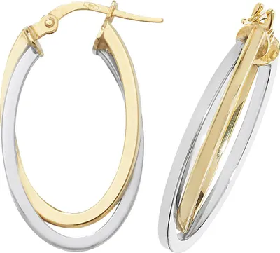 Produktbild von 9 Karat (375) Bicolor Gold Damen - Creolen / Ohrringe - 25mm*4mm; TRS16017