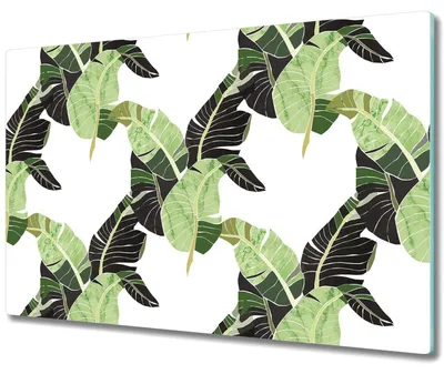 Produktbild von Glas Schneidebrett Herdabdeckplatten Schneideplatten - 80x52 cm - Tropische Blumen