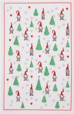 Produktbild von Geschirrtuch Wichtelwald, Geschirrtücher, Mitbringsel Geschenkidee Tuch, Winter Weihnachten Wichtel Gnom