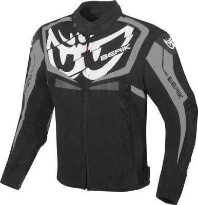 Produktbild von Berik Radic Evo wasserdichte Motorrad Textiljacke, schwarz/weiß/grau, 52