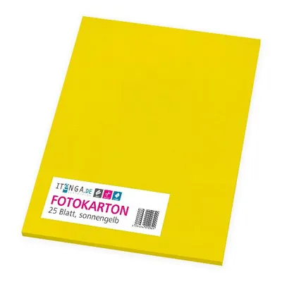 Produktbild von itenga Fotokarton - A4 300 g/qm sonnengelb 25 Blatt