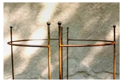 Produktbild von 2er Set halbrunde Staudenhalter, Höhe 90cm, Breite 55cm aus Roheisen/Rost