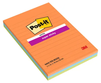 Produktbild von Post-it Haftnotiz 4645-3SS-BOOS 101x152mm sort 3x45Bl