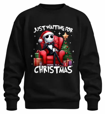 Produktbild von Jack Skellington Skelett Weihnachten Nightmare Before Xmas Sweatshirt Pullover, Schwarz, L