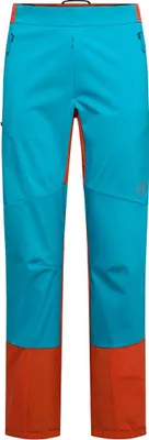 La Sportiva Ikarus Pant M in Türkis und Orange; Softshellhose für Herren; ideal für Outdoor-Aktivitäten.