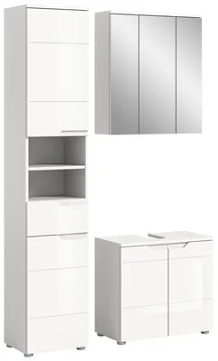 Produktbild von Solero Badmöbelset S2 Weiß hochglanz, weiß.
