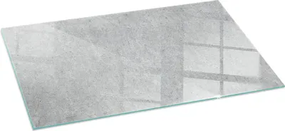 Produktbild von Glasbodenplatte für 120x60 cm – Kaminofen – Kaminplatte Glas – Schutzglas – Funkenschutzplatte –Glasbodenplatte Feuerfeste – Hitzeschutzplatte – Bodenschutz aus Glas – Rohbetonstruktur