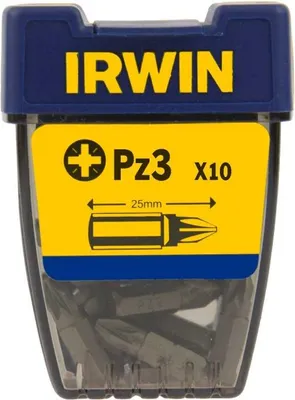 Productafbeelding van Schroevendraaierbit 1/4", 25 mm, 10 stuks, PZ3 - I-10504340