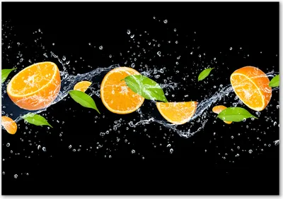 Produktbild von Tulup® Leinwandbild - 100x70 cm - Wandkunst - Drucke auf Leinwand - Leinwanddruck  - Essen & Getränke - Orange - Orangen Wasser