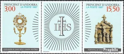 Produktbild von Briefmarken Andorra - Französische Post 1997 Mi 512-513 Dreierstreifen (kompl.Ausg.) postfrisch Religiöse Kunst