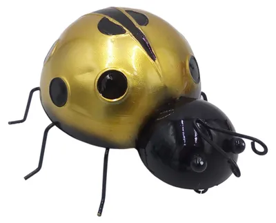 Image de BURI Coccinelle décorative en métal Figurine décorative Décoration de jardin Figurine de jardin Coccinelle 16,5 x 17,5 cm