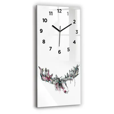 Obrázok produktu pre Wallfluent Hodiny - Obdĺžnikové Sklenené Nástenné Hodiny - Tichý Quartz Strojček - Nástenná Dekorácia Spálňa Kuchyň - Čierna Ruky - 30x60 cm - Abstrakcia losov