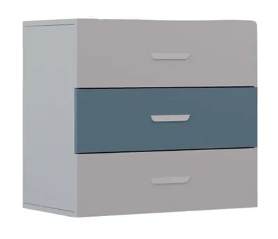 Produktbild von Kleine Kommode LUMI 3S, Stauraumkommode, Schubladen, Sideboard (Cashmiere + Blau)
