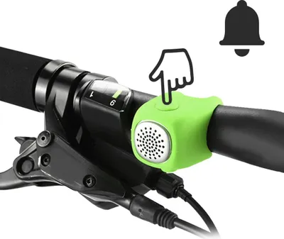 Obrázok produktu pre Zvonček na bicykel, horské bicykle na riadidlách 90DB Hlasitý elektrický zvonček na bicykel 3 tónové režimy (zelená) Ochrana pre cyklistov