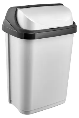 Immagine prodotto di Contenitore per rifiuti, bidone con coperchio a ribalta, 10 litri, argento