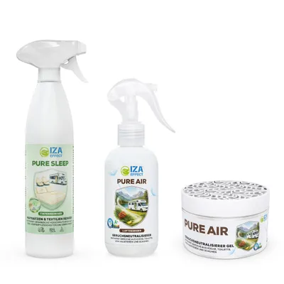 Immagine prodotto di IZAEFFECT Caravan Comfort Set – Kit Completo per Camper, Roulotte e Caravan – Pure Sleep, Pure Air Spray & Pure Air Gel
