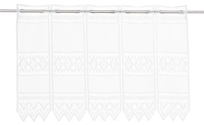Produktbild von Gardinen Kranzusch Scheibengardine Jacquard grafisch 45x182 cm H/B Weiß Bistrogardine Vorhang Küche 1er Pack