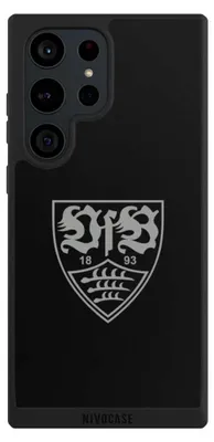 Produktbild von NIVOCASE Handyhülle für Samsung Galaxy S23 Ultra  Hülle NIVOpure Case Schwarz Logo Offizielles Lizenzprodukt VfB Stuttgart
