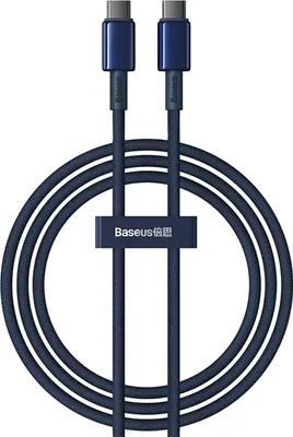 Obrázek produktu pro Rychlonabíjecí kabel USB-C/USB-C Gold, 100W, 1m modrý