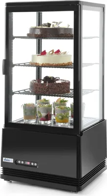 Zdjęcie produktu dla Hendi 233658, Lodówka witrynowa, Wolnostojący, Czarny, Stal nierdzewna, Prawy, 78 l