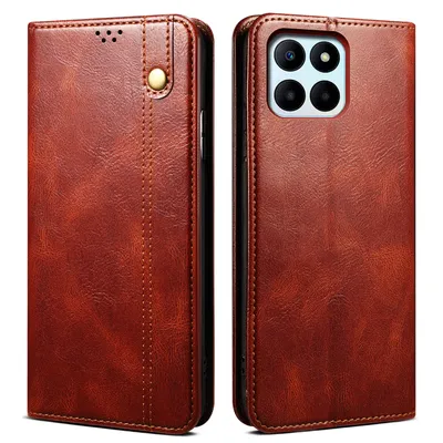 Image de Etui pour Honor X6b étui en cuir avec fonction stand rouge