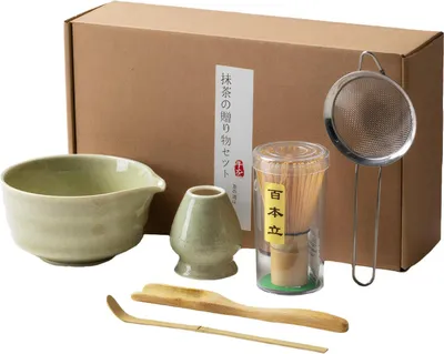 Produktbild von Matcha-Teeset, sechsteiliges Set, traditioneller Teebesen, Matcha-Schale