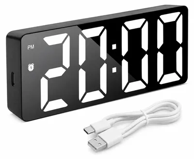 Digitale LED-Wekker, 6,5 Zoll, Helligkeit einstellbar, Schlummerfunktion