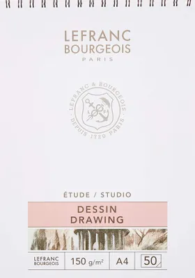 Produktbild von Lefranc Bourgeois 301335 Studio Zeichenblock 50 Blatt - A4, spiralgebunden,150 g