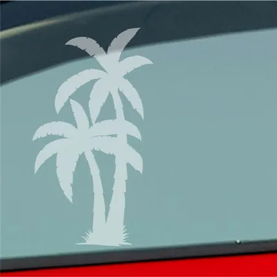 Produktbild von Auto Aufkleber Palme Palms Beach Strand Kokospalme Pflanze 5x10 cm Milchglas Sticker Heckscheibenaufkleber