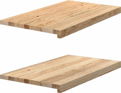 Image de Appuis de fenêtre 2 pcs non traité 70x40x2 cm bois chêne massif