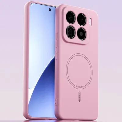 Obrázek produktu pro Magnetické pouzdro pro Xiaomi 15 Pro, kompatibilní s MagSafe, tekutý silikon, nárazuvzdorné a odolné proti poškrábání Růžová