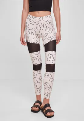 Obrázek produktu pro Dámské leginy Urban Classics Ladies Tech Mesh AOP Leggings softseagrassflower - 4XL