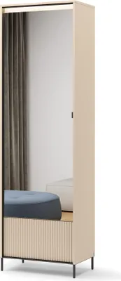 Produktbild von YOURHOUSE24 Garderobenschrank TREND TG-01 mit Kleiderstange und LED-Beleuchtung, Sandbeige