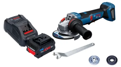 Obrázek produktu pro Akumulátorová úhlová bruska Bosch GWS 18V-11 PS 18 V 125 mm bezkartáčová + 1x akumulátor ProCORE 5,5 Ah + nabíječka