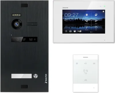 Produktbild von BALTER EVO Schwarz 2-Draht BUS Talk + 7" LCD WiFi Video Türsprechanlage Set für 1 Familienhaus