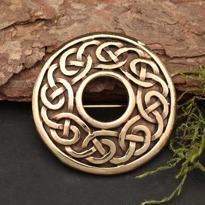 Produktbild von Drachensilber  Keltenknoten Brosche Bronze Gewandnadel Schmuck Mittelalter