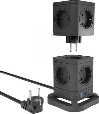 Image de Allteq ALTQ-PT-130, 2 m, intérieur, plastique, noir, 9 sorties CA, 220 - 240 V