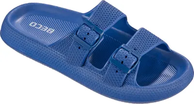 Produktbild von beco The World of Aquasports Dusch- & Badeslipper Airkiss-Leisure, blau, Gr. 40, mit innovativer Luftpolstersohle, aus EVA, druckpunktreduzierendem Fußbett und optimaler Dämpfung, für Schwimmbad, Sauna & Freizeit.