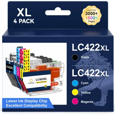 Image de Cartouches haute capacité - Compatibles avec Brother MFC-J5740DW/MFC-J5340DW - 1 noire / 1 cyan / 1 jaune / 1 magenta - Rendement : 3000/1500 pages - Impressions de qualité supérieure - Cartouches d'encre