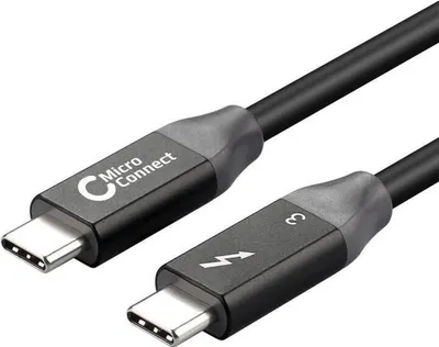 Produktbild von Microconnect TB3010, Männlich, Männlich, 1 m, 40 Gbit/s, Schwarz, Kupfer